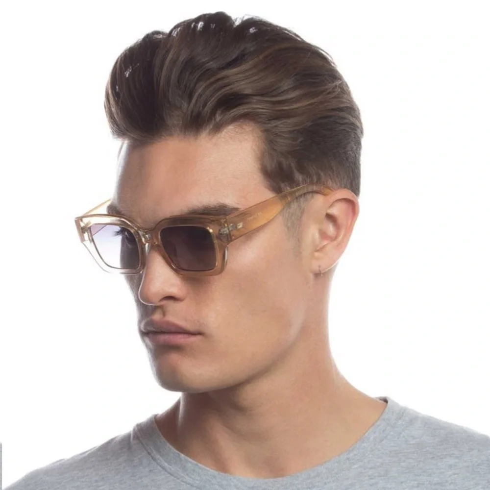 🧡 Le Specs Hypnos Alt Fit 50mm Square Sunglasses Sand / Deep Smoke Grad